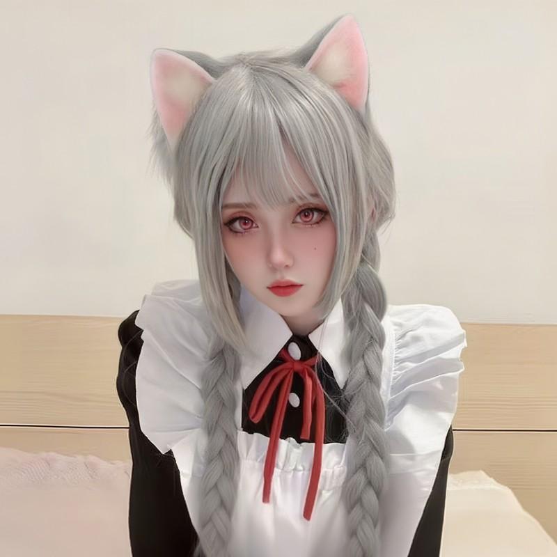 Handmade Fuzzy Cat Ear Hair Clip Lolita Outfit Accessory Women Men Kawaii Animal Headband Hairpin