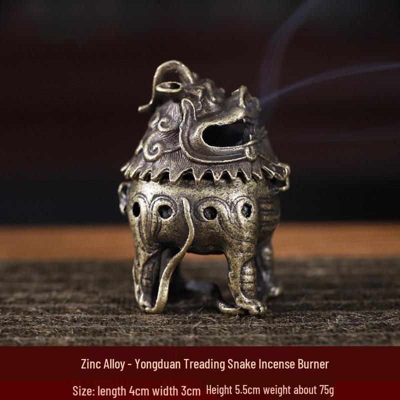 Auspicious Cloud Mini Copper Incense Burner for Indoor Aromatherapy
