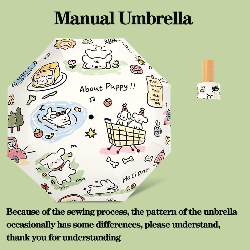 UV sunshade umbrella,Cute Dog Party,Portable folding umbrella,Large area adult umbrella,ultraviolet-proof,Insulation and cooling