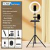 Dual Phone Streaming Stand with Multi-Camera Selfie Gadget and Fill Light for Douyin