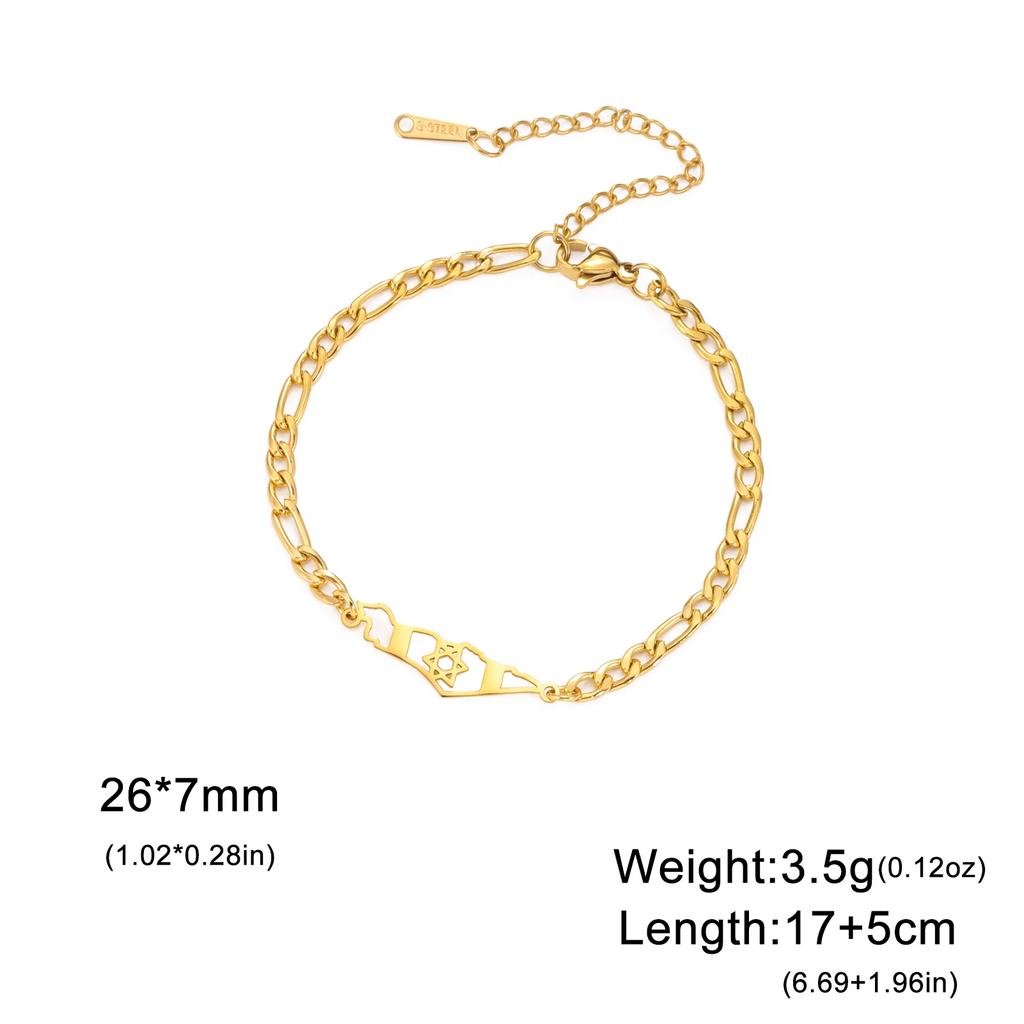 Cazador Israel Map Star Of David Charm Bracelets for Women Men Stainless Steel Hand Bracelet Jewish Jewelry Gift 2026 Wholesale