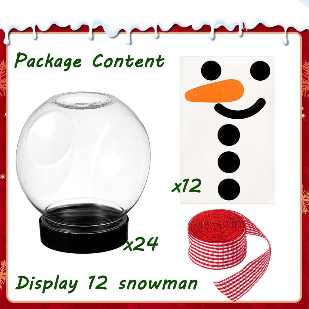 Plastic Candy Jars for Christmas Party Favors Snowman Christmas Candy Jars with Lids Clear Xmas Cookie Jar Container Chocolate
