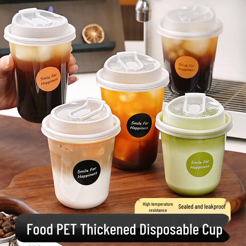 Ten Color Life 500ml Disposable Plastic Cups with Direct Drink Lids
