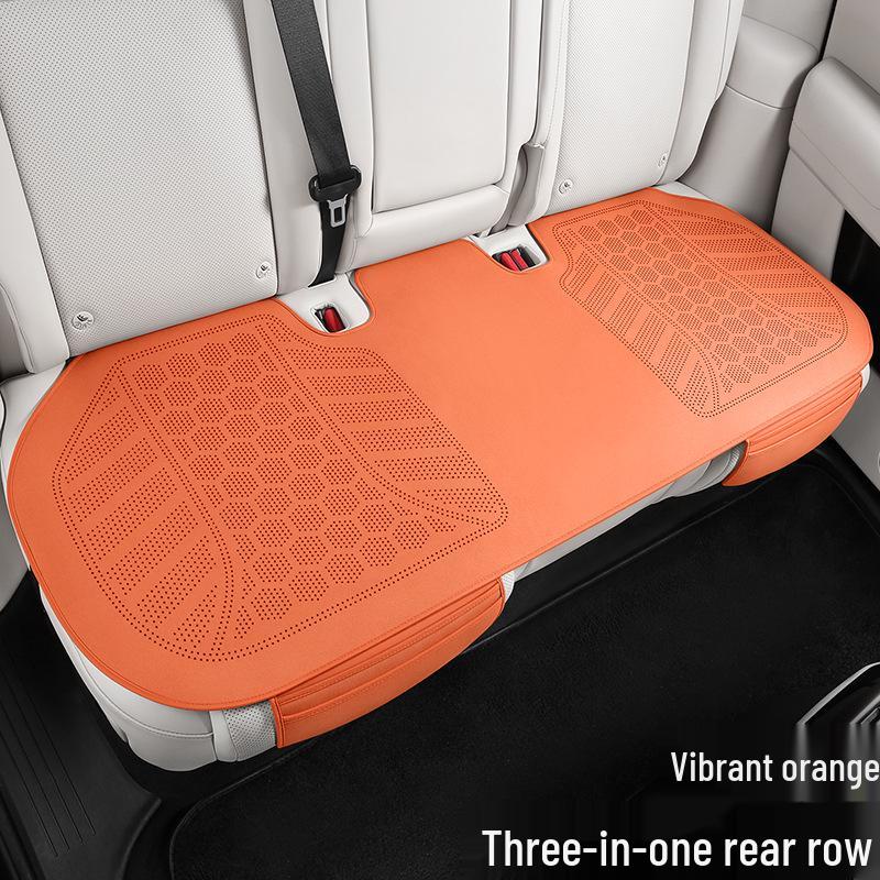 Universal Perforated Suede Leather Car Seat Cushion - Breathable for All Seasons
