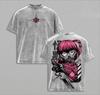 Japanischer Anime Kaiju No.8 T-Shirt Vintage Y2k Gewaschenes Oversized T-Shirt Herren Damen Kleidung Sommer Kurzarm Baumwolle T-Shirts Oberteile