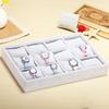 Velour Linen Bracelet Box Watch Stud Tray 12 Grid Plate with Pillow Home Organization Jewelry Multifunction Case