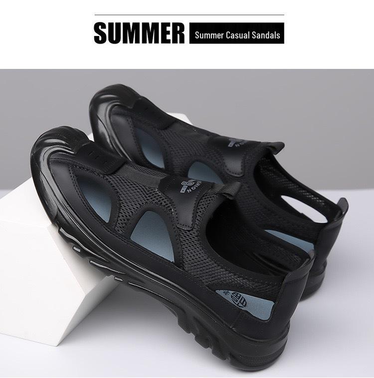 Men's Summer Cool PVC Mesh Sandals - Non-Slip Beach & Outdoor Casual Footwear