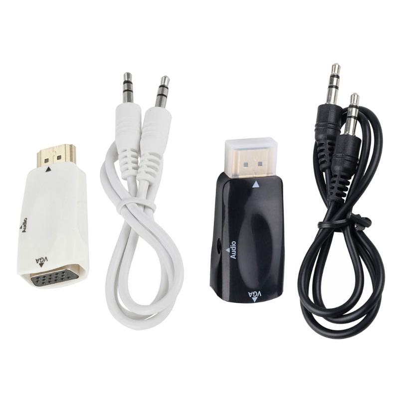 Highly Speed HDTV to VGA Converter Supports 1080P Full Clear Audios Cable for Projectors Display MultiScreens Adapter