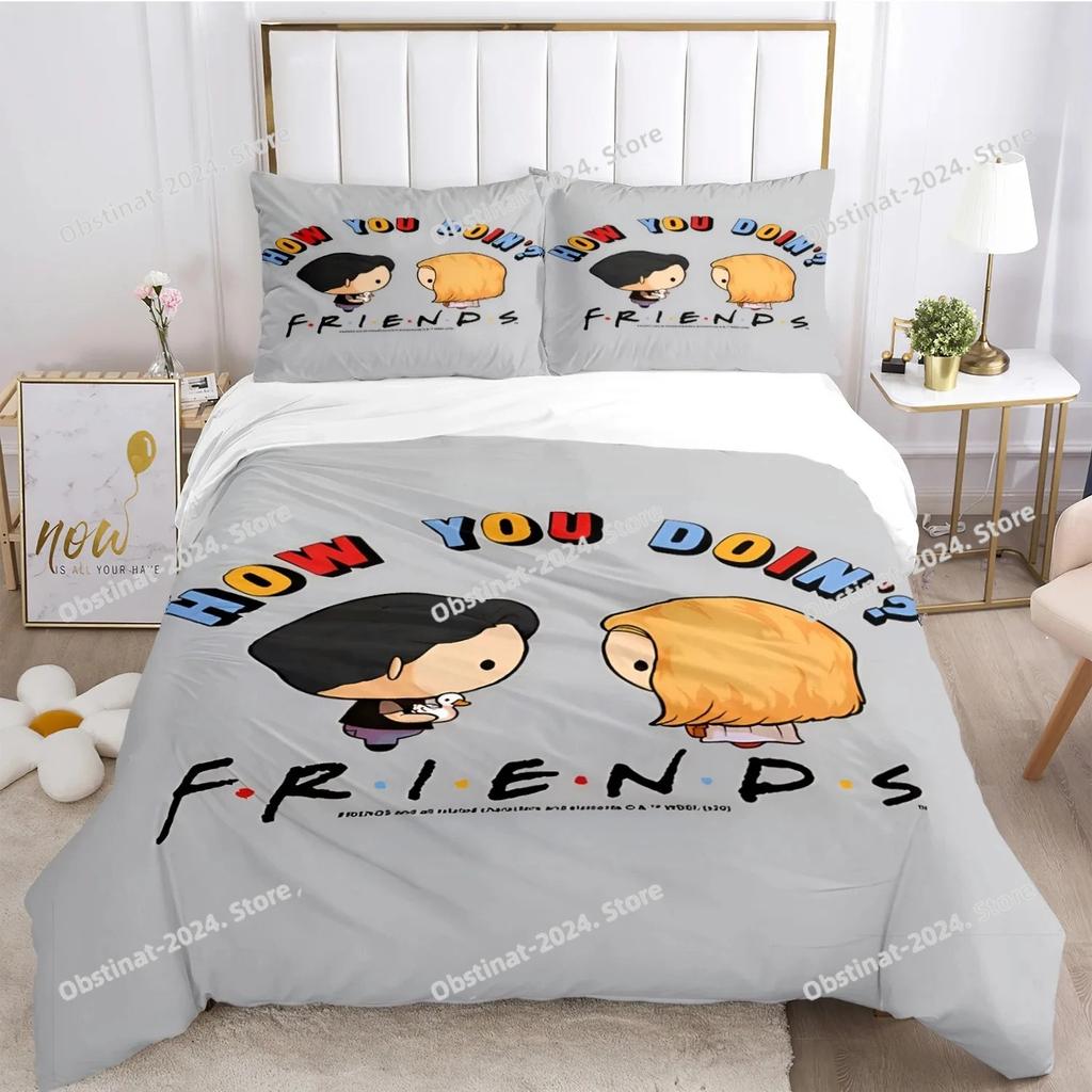 Friends Funny anime All Season Duvet Cover Comforter Bedding set Ultra Soft Quilt Cover and Pillowcases SingleDoubleQueenKing