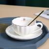 Ceramic Coffee Cup Spoon Plate Set Gold Trim Tea Cups Coffee Ware Afternoon Tea Set  Afternoon Tea