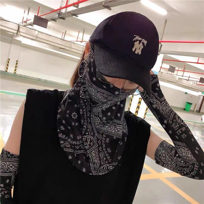 Sunscreen Mask, Men's and Women's Ice Silk Hanging Ears, Neck Protection, Scarf, Summer Sunshade