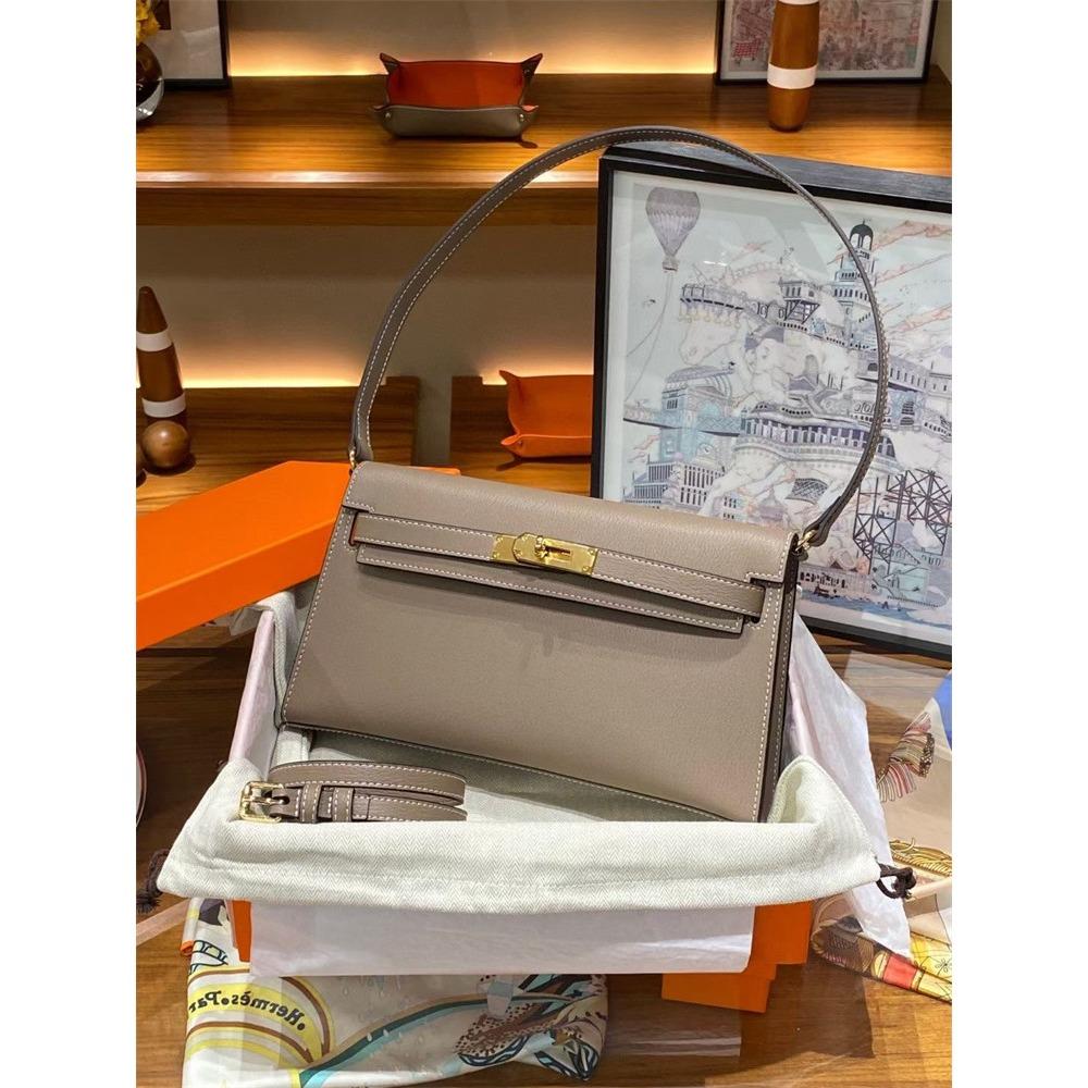 2023 Nowa torba KLelan z wzorem kóz, pod pachę, na jedno ramię, crossbody, damska, pozioma, retro, kopertówka, skóra kozia