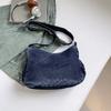 Vintage Style Denim Shoulder Bag for Women, Retro Blue Jean Crossbody Handbag, Cute Grunge Alt Gift for Teen Girls, for School