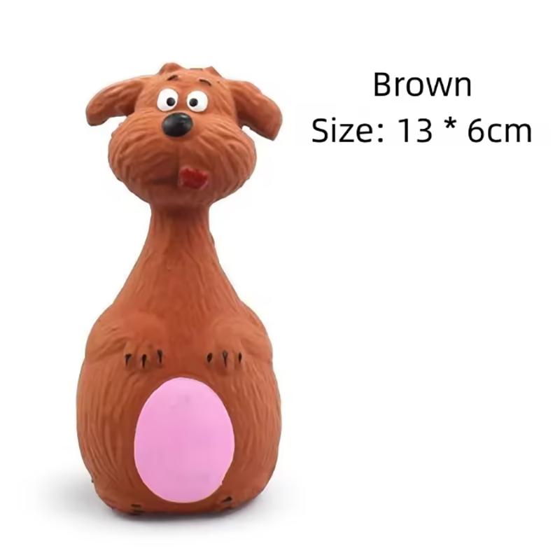 Hot 1 Piece Fat Bellied Cartoon Fun Bite Resistant Latex Sound Dog Toy Purple Elephant White Cow Brown Optional