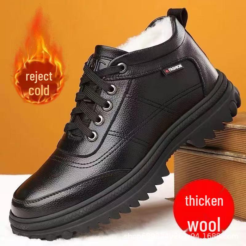 

Мужские зимние ботинки с высоким берцем из натуральной кожи на флисовой подкладке 44 коричневый