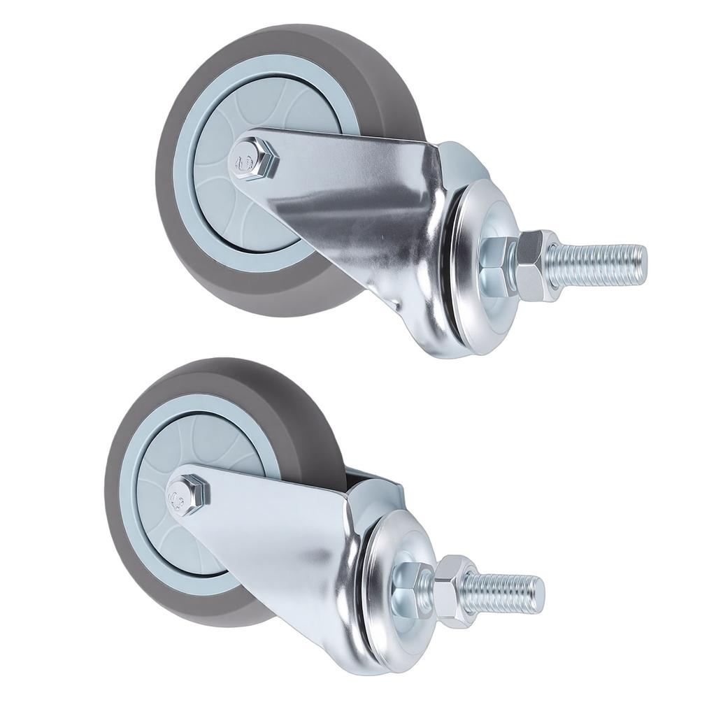 2PCS 3 Inch Swivel Casters Heavy Duty Silent Wheels 360 Degree Rotation for DIY Utility Cart Trolley M10x30mm 25kg Load