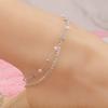 Europe, America, pearl double-layer bead chain alloy anklet women, fashionable handmade diamond-encrusted beach anklet foot decoration