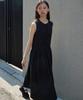 Step Around Pleated Sleeveless One-Piece_Black