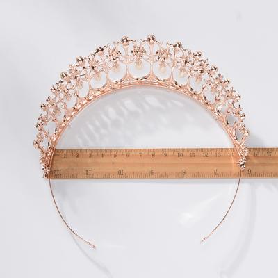 Multi-color Optional Bridal Jewelry White Rhinestone Crown Pearl Crown Tiara