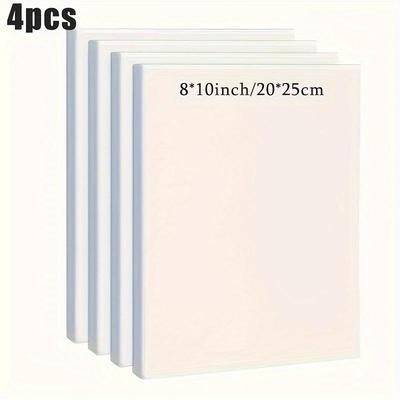 4er-Pack vorgespannte Leinwände im Format 20,3 x 25,4 cm – professionelle quadratische Leinwände aus 100 % Baumwolle – dreifach grundiert zum Bemalen – ideal für Künstler und Bastler