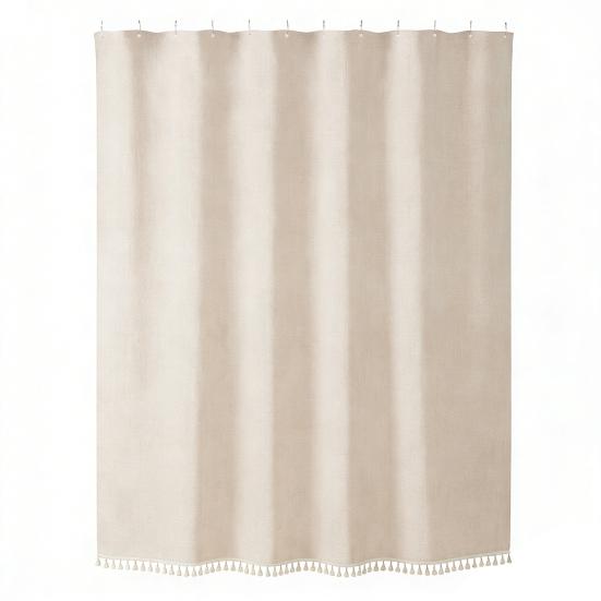 Boho Zasłona Prysznicowa z Frędzlami Zasłona Prysznicowa Farmhouse Zasłona Kąpielowa z Frędzlami i Oczkami Haczyki do Dekoracji Domu RV Łazienki