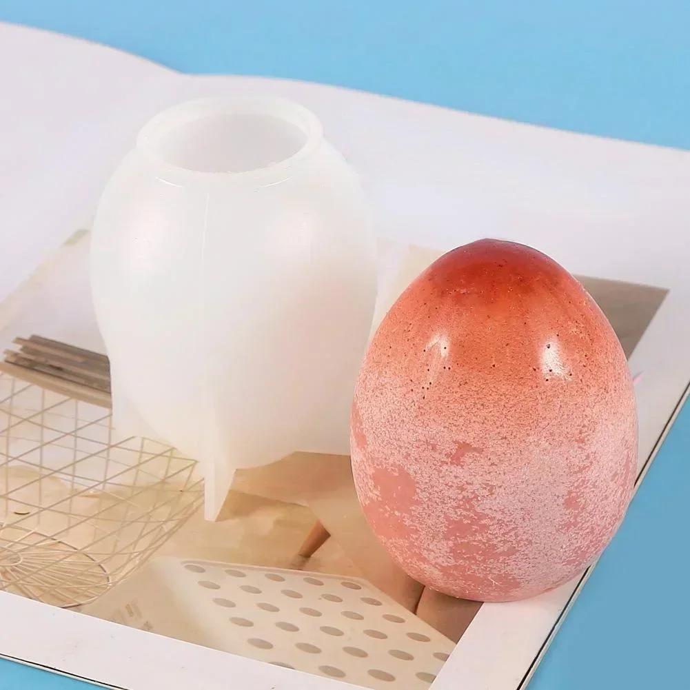 Creative Handmade Shape 3D Egg Shaped Candle Silicone Mold DIY Chocolate Cake Mold Baking Tools Easter Egg Resin Candle Mold