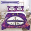 Ensemble couette et taie d'oreiller motif Ujpest FC Décoration de maison Cadeau d'anniversaire (1 * housse de couette + 2 * taie d'oreiller sans garnissage)