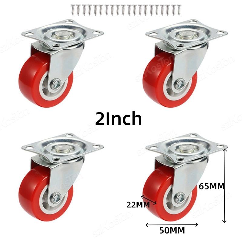4Pcs Universal Caster Wheel Heavy Duty Swivel Caster Capacity Wear Resistant PVC Industrial Castor Wheel Furniture Wheels Caster