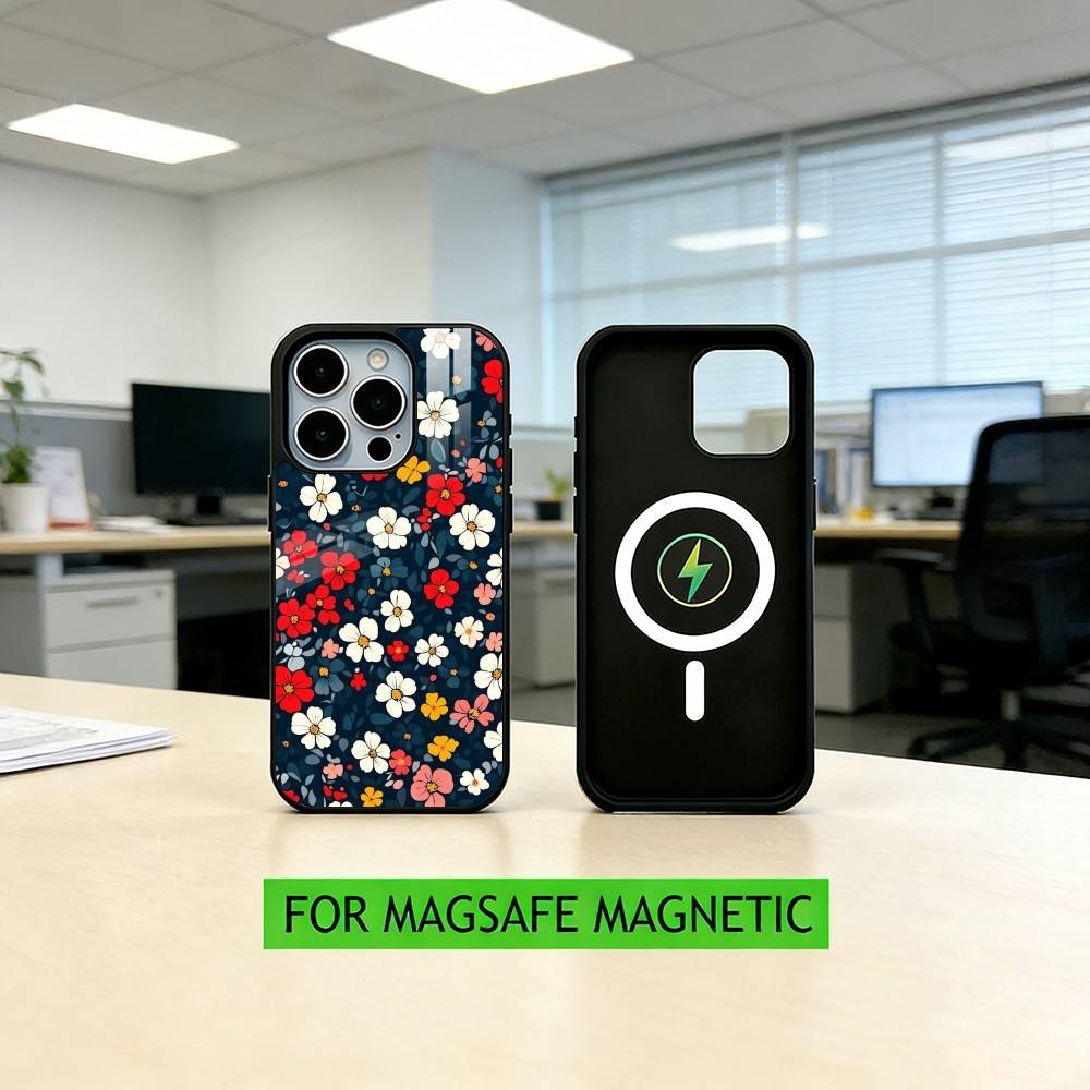 F-flowers Phone Case For iPhone17,16,15,14,13,12,11 Plus,Pro Magnetic with Magsafe Wireless Charging
