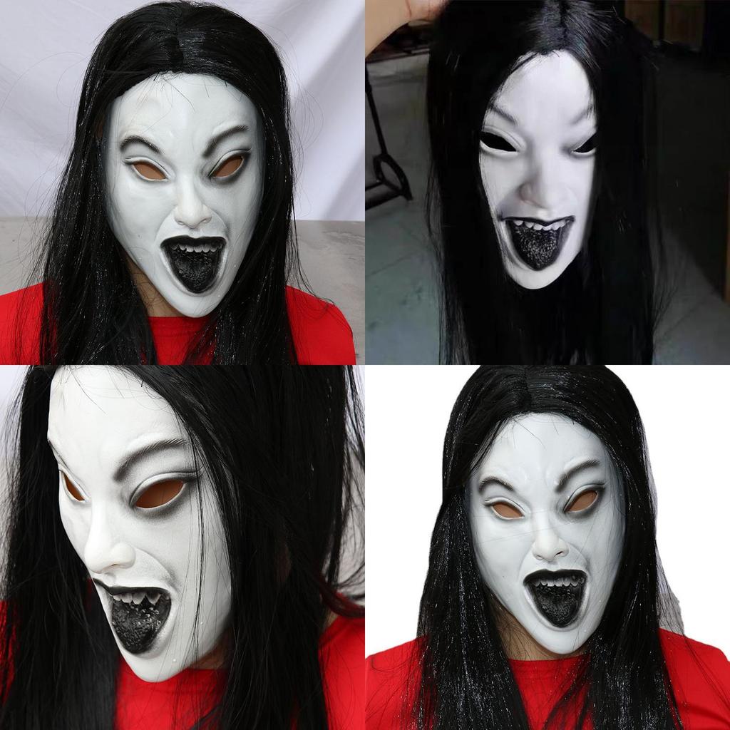 Female Ghost Mask Latex Costume Accessory For Horror Themed Events