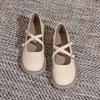WD French Mary Jane Small Leather Shoes Women's Platform Japanese Jk Single Shoes Cross Strap Round Head British Loafers Women
