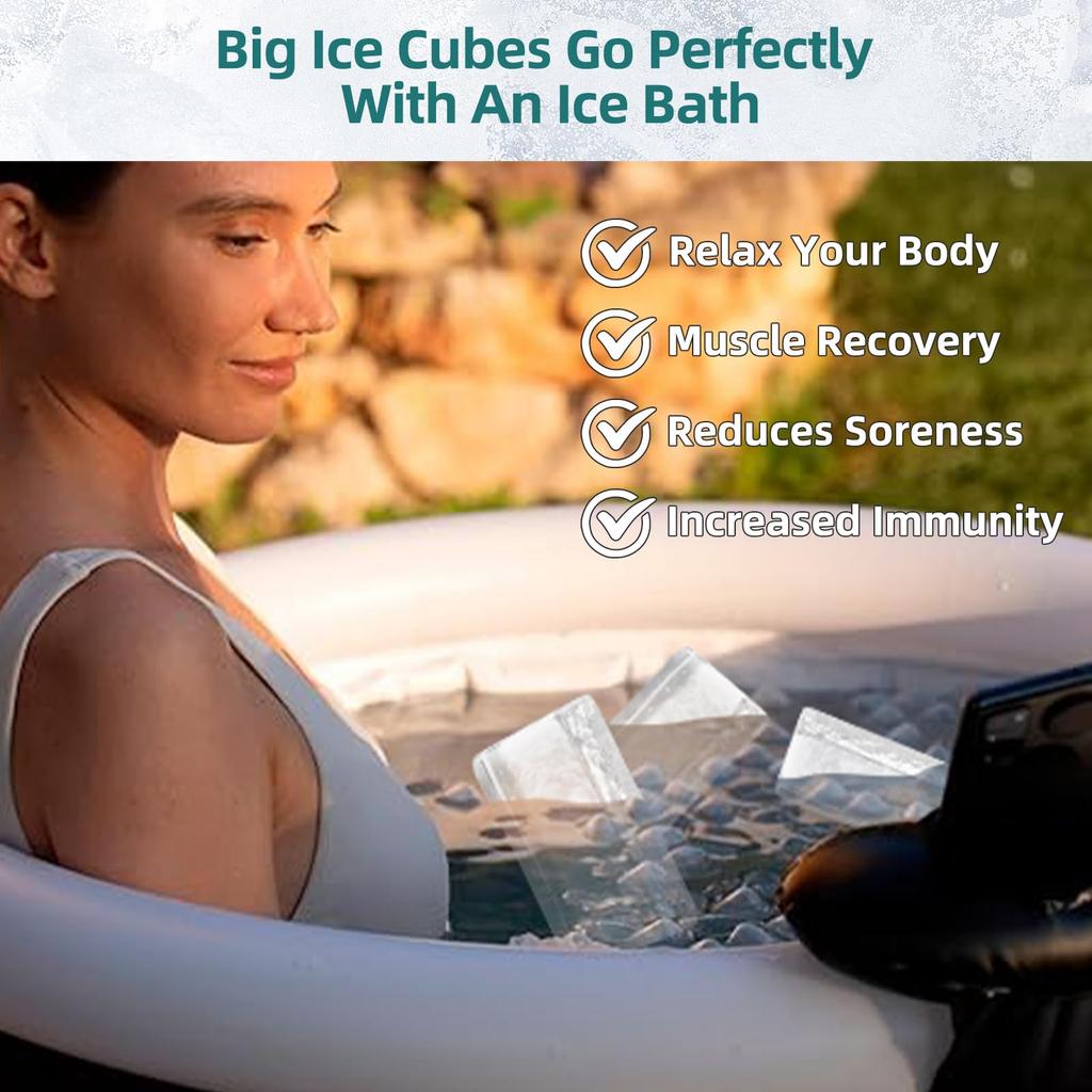 1/3/5pcs Oversized Silicone Ice Crate Ice Bucket Ice Block Mold Efficient Freezing Ice Bath Reusable Durable And Easy To Demold