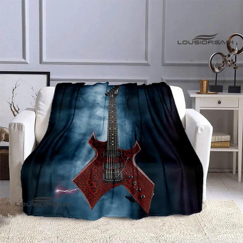 B.C.rich Guitar Logo Printed Blanket Flange Blanket Soft and Comfortable Blanket Warm Blanket Blankets for Beds Birthday Gift