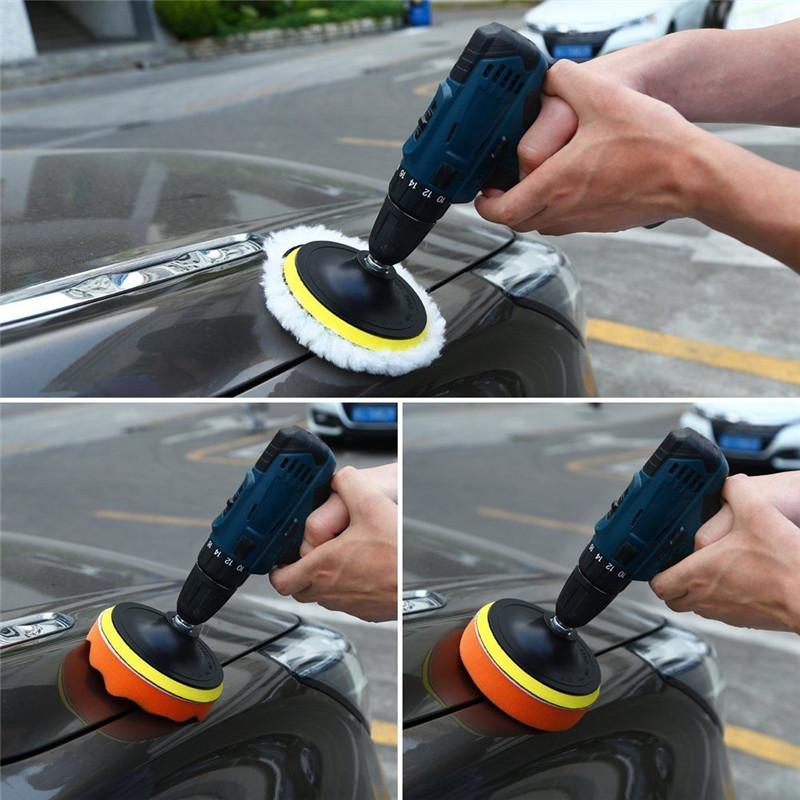 Sada 9 ks 3palcových 75MM leštících podložek do auta Čistá houba Vosková leštící podložka M10 Vlněná kulička Auto Backer Pad Péče o opravu auta