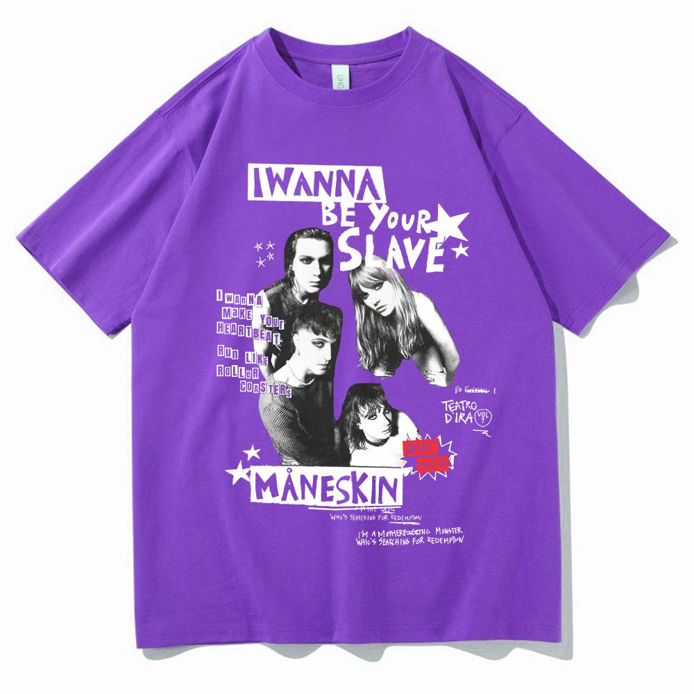 I Wanna Be Your Slave Unisexeskin Tshirt Italian Rock Band T Shirt Unisex Women Vintage Hip Hop Oversized Summer Street Tshirts Male