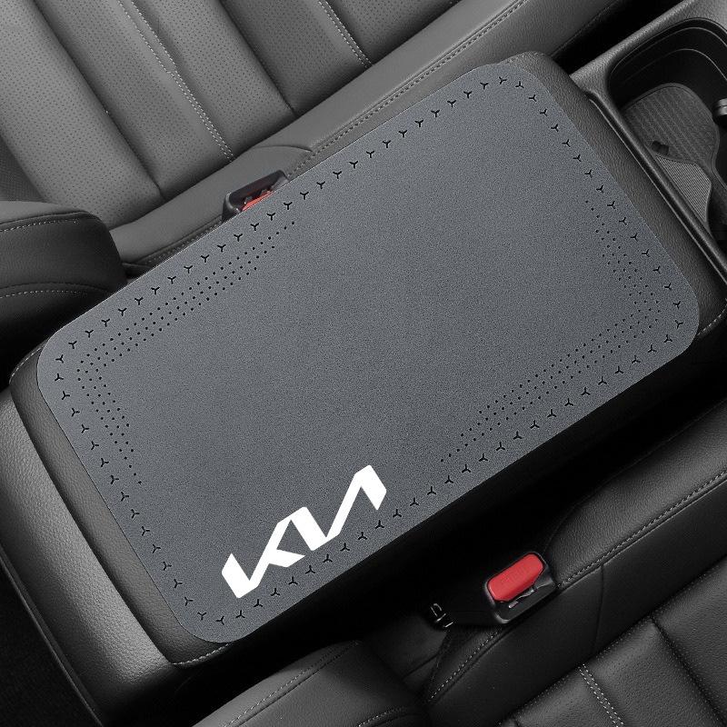Suede Car Central Armrest Pad Anti Slip Pad Mat For KIA Rio Soul Seltos Forte K5 K3 Niro Sorento Stinger Sportage Accessories
