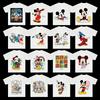 Disney Mickey Mouse Men's Casual Cartoon Print Short Sleeve T-Shirt Cotton Tee Couple Outfit Clothing White T-Shirt Men Clothing
