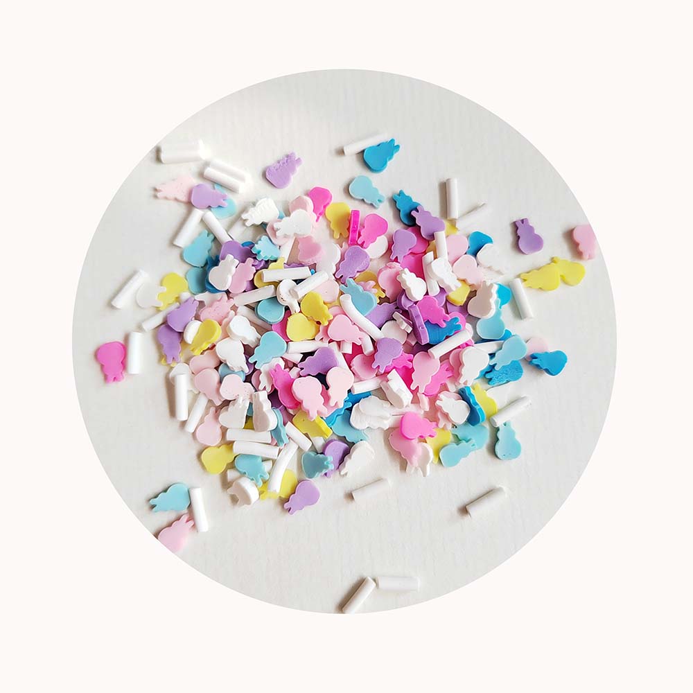 500g Polymer Clay Rabbit Slices Hot Clay Sprinkles for Easter Nail Art Crafts DIY Slime Crystal Mud Filling Jewelry Accessories