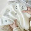 1Pairs Lovely Cozy Hairy Mink Velvet Socks Autumn Winter Hosiery Thickened Plush Warm Sleep Home Fluffy White Heart-shaped Socks