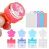 1 Set Flower Shape Nail Stamper Clear Silicone Head Manicure Scraper Transfer Templates Printing Kits Nail Art Stamping Plates