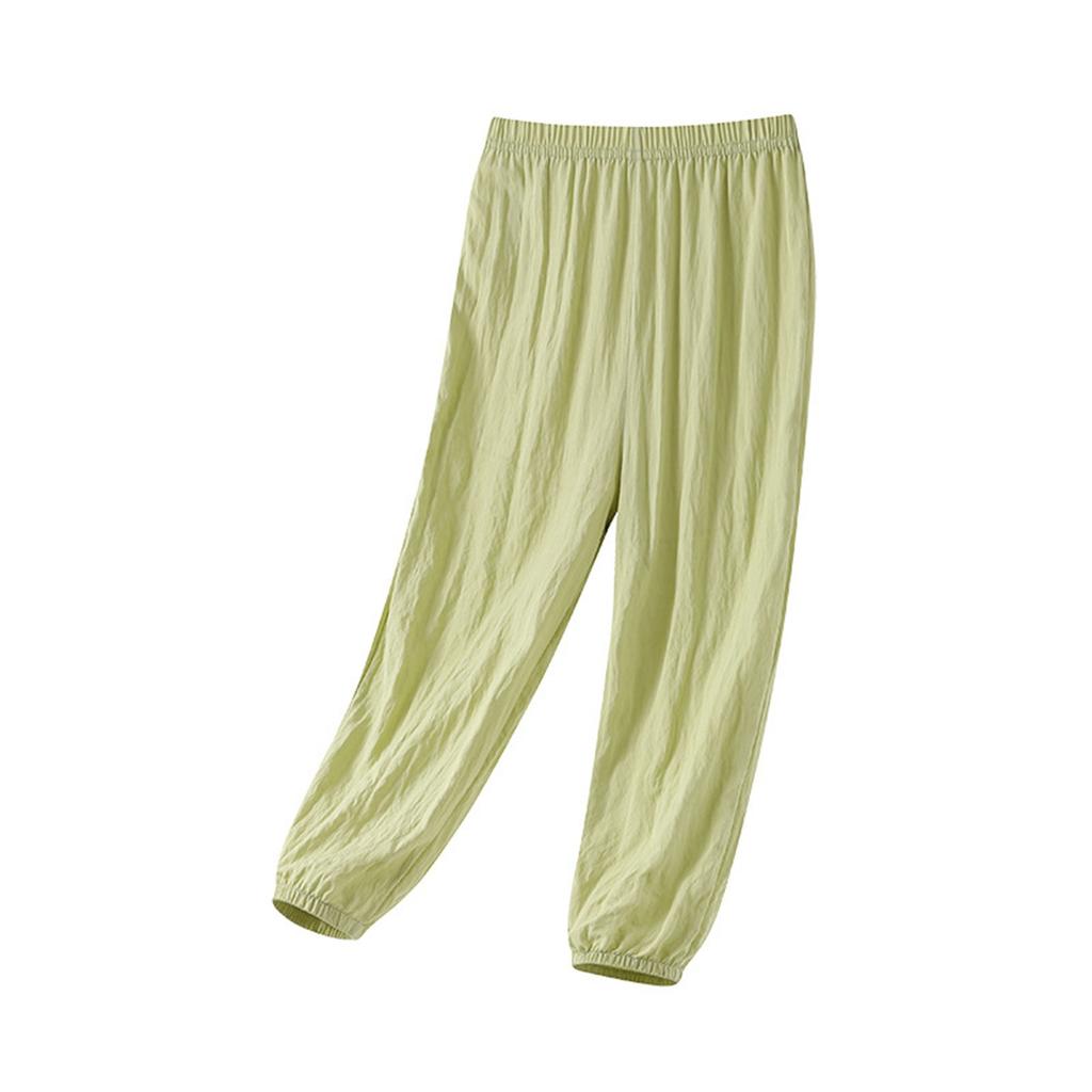 Children's Leisure Summer Ice Silk Loose Mosquito Pants In Large Children's Cool Feeling Tie Foot Thin Pants