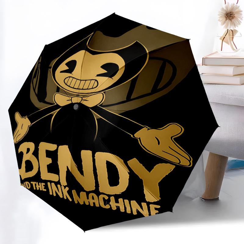 1PC Bendy and Ink Machine Automatic Open/Close, 8-Rib Durable Frame Compact Travel Umbrella for Men & Women S1222074
