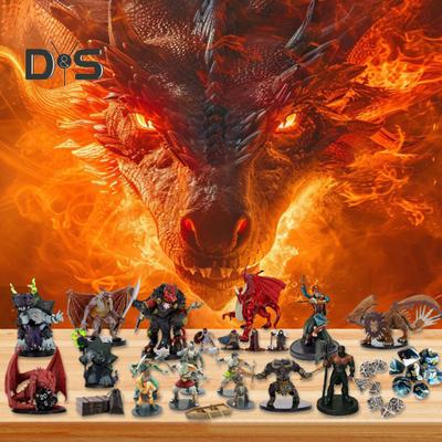 Adventní kalendář DND 2024 Náhodný odpočítávací kalendář mnohostěnných kostek 24denní vánoční miniatury Sada figurek DND pro děti a dospělé