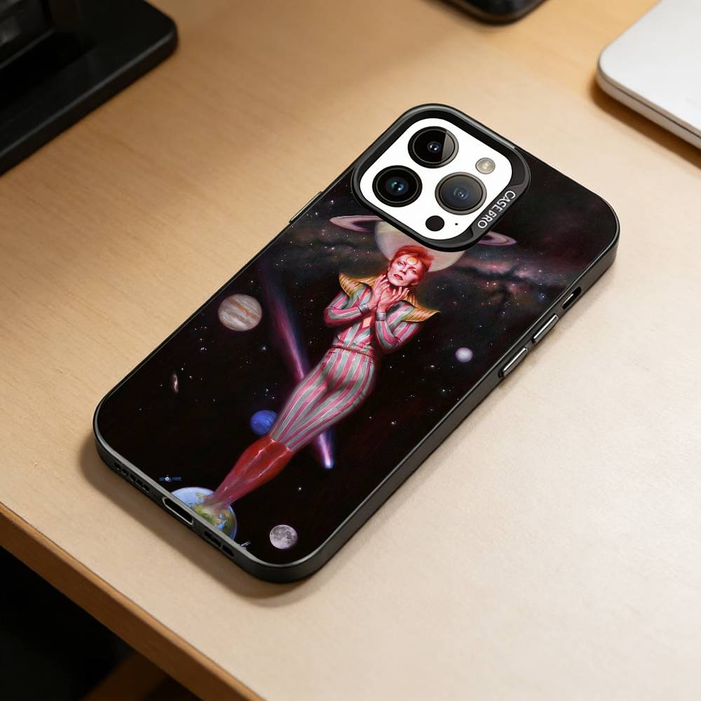 D-David-Singer B-Bowies   Phone Case For iPhone 17,16,15,14,13,12,11 Plus,Pro Max,XS,Colored Silver Plated Inside Cover