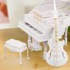 3 Pezzi Strumenti Musicali Miniatura Oggetti di Scena Casa delle Bambole Pianoforte a Coda Mobili Chitarra Violoncello Modello Accessori per Bambole Ornamenti di Simulazione