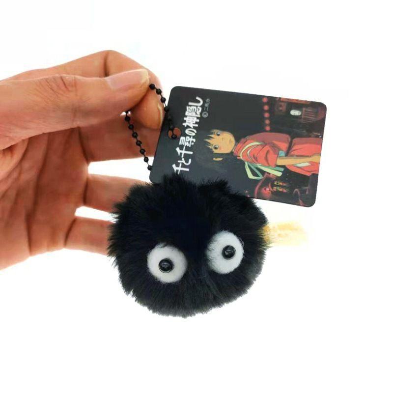 Handmade Miyazaki Hayao Spirited Away Briquettes Plush Doll Key Chain Schoolbag Charm