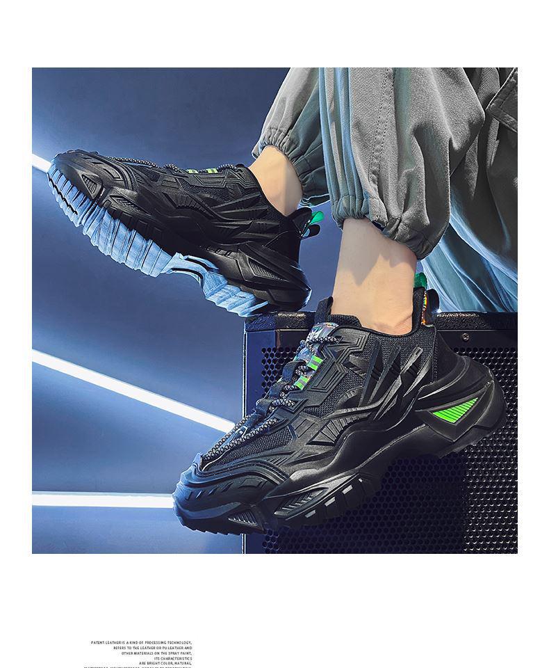 Men's 2025 New Autumn Breathable Running Shoes - Stylish Black Sports Casual with Height Increase