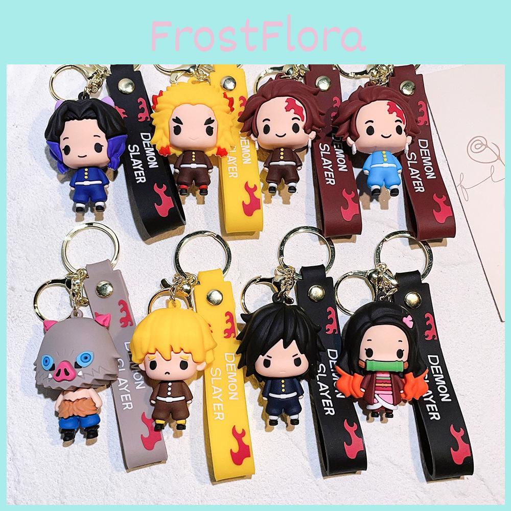 Cute Demon Slayer Keychain Tanjiro Nezuko Inosuke Figurine Gift For Backpacks
