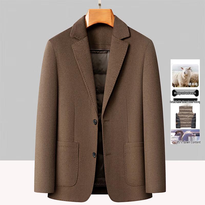 

Мужское пальто-пиджак из смесовой шерсти со съемной подкладкой из гусиного пуха M (170)