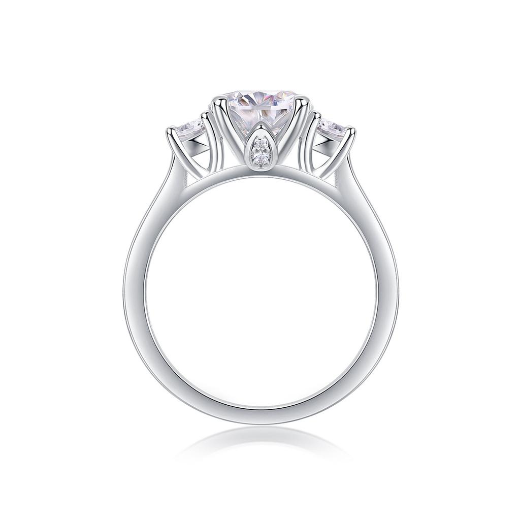 S925 Silver Ring 2 Carat Moissanite Closed Ring